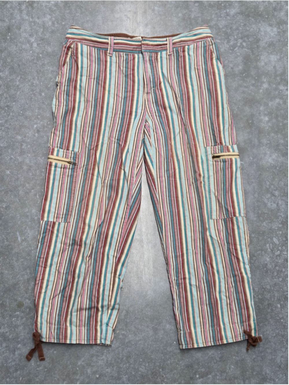 Bay Studio Women's Striped Pants Boho Hippie Festival Rave Eclectic Size 8